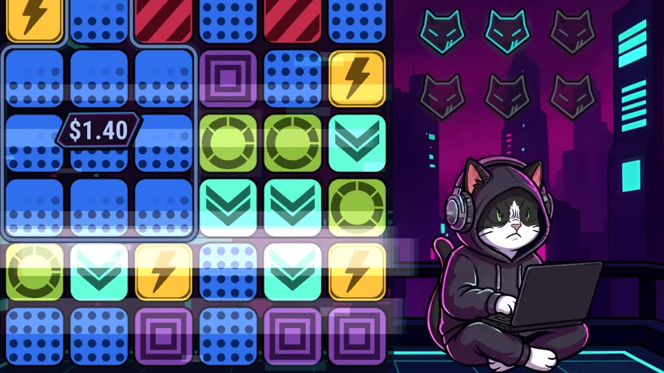 The hacker cat breaking up during a glitch